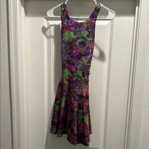 lululemon athletica Purple Green Fit and Flare Mini Dress